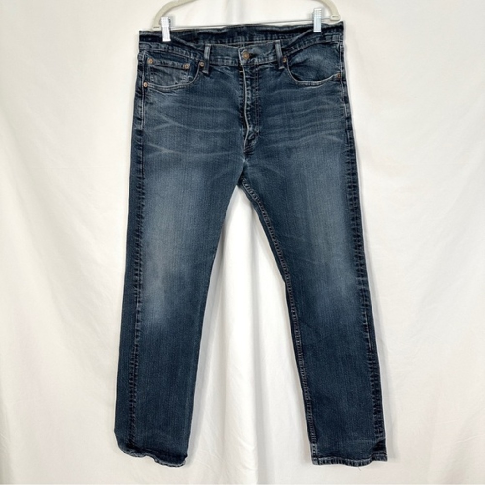 Levi’s 505 Jeans Mens Size 36x34 Straight Leg Whiskered Denim Pants